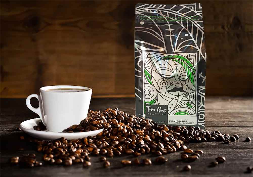 دانه قهوه 80 درصد عربیکا تام کینز