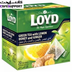 چای سبز لوید مدل لیمو ، عسل و زنجبیل
