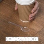 قاشق یکبار مصرف 12.5 سانتی شفاف کاور دار