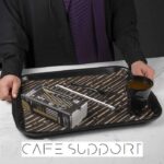 کاغذ کف سینی 30×40 سانتی متر کرافت مشکی چاپ دار